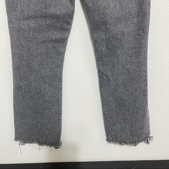 Mother Hustler Cropped Straight Leg Chewed Hem Jeans - Picture 5 of 10